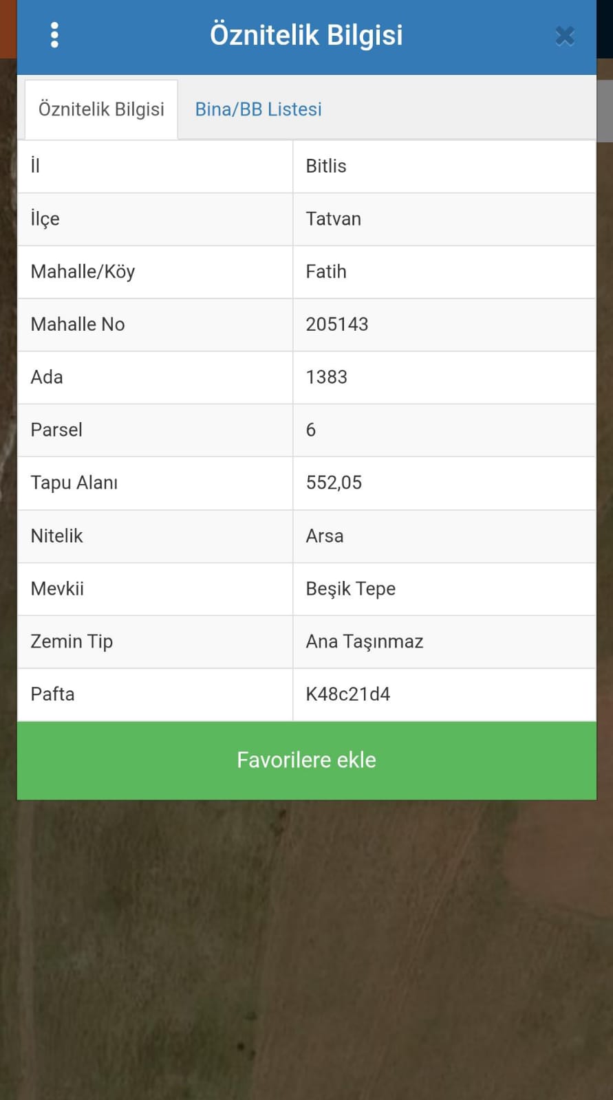 Bitlis / Tatvan / Fatih Mah. SATILIK ARSA 550 M²  - BİTLİS TATVAN fotoğraf 2